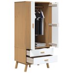 vidaXL Garde-robe OLDEN blanc et marron 76 5x53x172 cm bois massif pin