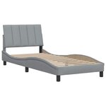 vidaXL Cadre de lit sans matelas Hanko gris clair 80x200 cm tissu