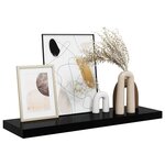 vidaXL Étagère murale flottante Noir brillant 80x23 5x3 8 cm MDF