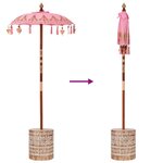 Parasol avec Base 250 cm Coton  bois