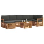 vidaXL Ensemble de canapés d'extérieur 8 pc Naturel et Anthracite