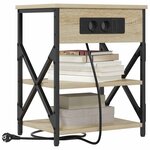 vidaXL Cabinet de chevet 2 Pièces Chêne Sonoma 41 x 31 x 51 cm