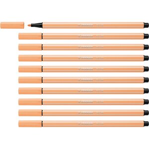 Stylo feutre dessin pen 68 orange clair x 10 stabilo