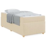 vidaXL Cadre de lit avec matelas Crème 90 x 200 cm tissu