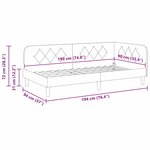 vidaXL Cadre de lit d'angle avec tête de lit Taupe 90 x 190 cm tissu