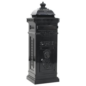 Boîte aux lettres à pilier aluminium vintage antirouille noir 02_0041554