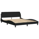 vidaXL Cadre de lit Dover noir 160x200 cm tissu