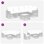 vidaXL Ensemble de canapé de jardin 6 Pièces Noir et blanc crème