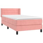 vidaXL Sommier à lattes de lit avec matelas Rose 90x190 cm Velours