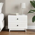 vidaXL Cabinet de chevet Blanc brillant 62 x 34 5 x 47 5 cm