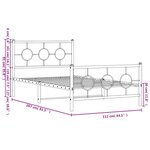 vidaXL Cadre de lit métal sans matelas et pied de lit blanc 107x203 cm