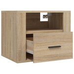 vidaXL Tables de chevet murales 2 Pièces Chêne sonoma 50x36x40 cm