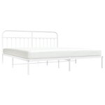 vidaXL Cadre de lit métal sans matelas et tête de lit blanc 193x203 cm