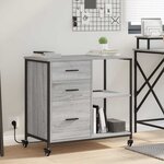vidaXL Cabinet de Bureau Sonoma gris 76 x 41 x 72 cm Bois d'ingénierie