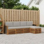 vidaXL Ensemble de canapés d'extérieur 5 pc Naturel et gris clair