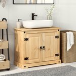 vidaXL Armoire lavabo de salle de bain Corona bois de pin massif