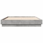 vidaXL Cadre de lit avec lumières LED gris béton 135x190 cm