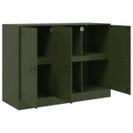 vidaXL Buffet vert olive 99x39x73 cm acier