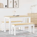 vidaXL Ensemble à manger PANAMA 3 Pièces blanc bois de pin massif