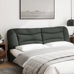vidaXL Coussin de tête de lit Hvar gris foncé 200 cm tissu