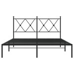 vidaXL Cadre de lit métal sans matelas avec tête de lit noir 140x200cm