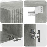 vidaXL Ensemble meuble TV 2 Pièces Gris béton Bois d'ingénierie