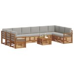 vidaXL Ensemble de canapés d'extérieur 11 Pièces Gris Naturel et Clair