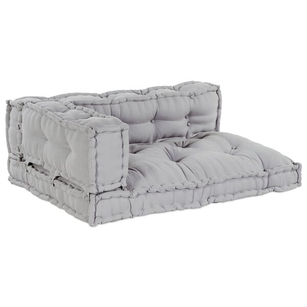 Coussin de canapé Pallet vidaXL avec appui-bras et dossier en tissu gris