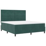 vidaXL Lit ressort avec matelas en velours vert foncé Super King
