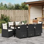 vidaXL Ensemble de salle à manger de jardin 9 pièces en poly rotin noir