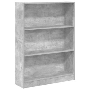 vidaXL Bibliothèque gris béton 80x24x109 cm bois d'ingénierie