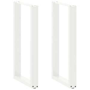 vidaXL Pieds de table de bar en U 2 pièces blanc 40 x (90-91) cm acier