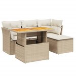 vidaXL Salon de jardin avec coussins 6 Pièces beige résine tressée