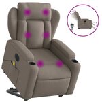 vidaXL Fauteuil inclinable de massage électrique Taupe Tissu