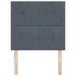 Tête de lit capitonnée gris foncé 100 cm en velours