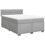 vidaXL Sommier à lattes de lit avec matelas Gris clair 160x200cm Tissu