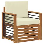 vidaXL Canapé d’extérieur Bois d'acacia massif et polyester Naturel