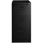 Armoire de bureau verrouillable étagère meuble 3 tiroirs noir 08_0000376