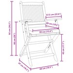 Chaises de jardin pliantes vidaXL avec coussin blanc 4 pièces en bois d'acacia solide