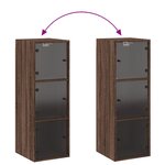 vidaXL Armoire murale avec portes en verre chêne marron 35x37x100 cm