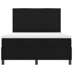 vidaXL Lit à ressorts avec matelas Noir 140 x 200 cm tissu