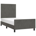 vidaXL Cadre de lit sans matelas gris foncé 90x200 cm velours