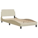 vidaXL Lit avec matelas crème 90x190 cm tissu