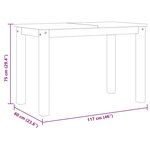 vidaXL Table à manger Panama gris 117x60x75 cm bois massif de pin