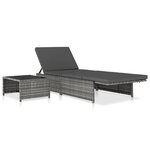vidaXL Chaises inclinables de jardin lot de 2 et table résine tressée