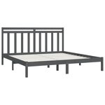 vidaXL Cadre de lit Gris Bois massif 200x200 cm