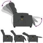 vidaXL Fauteuil de massage inclinable Gris foncé Tissu