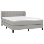 vidaXL Sommier à lattes de lit avec matelas Gris clair 140x200cm Tissu