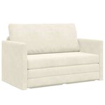 vidaXL Canapé-Lit 110cm Crème Velours