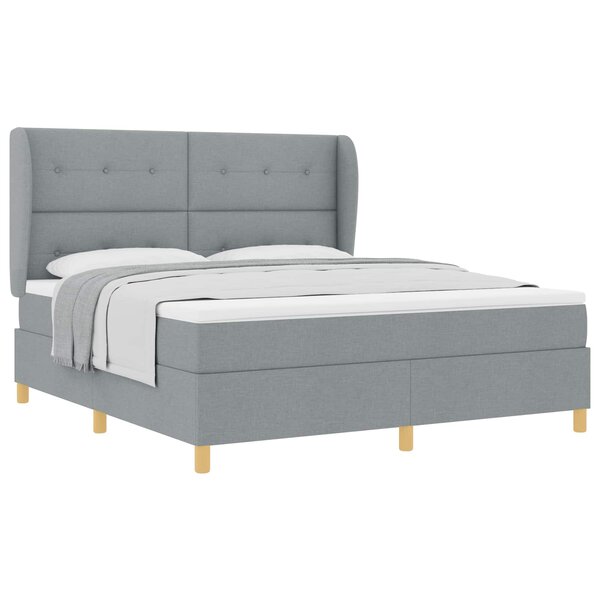 vidaXL Lit à ressorts avec matelas gris foncé 90x190 cm Gris clair